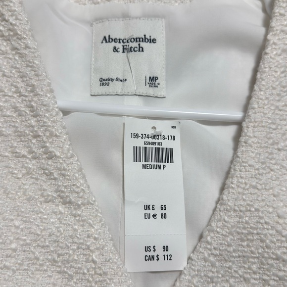 Abercrombie & Fitch Ivory Textured Button-Front Mini Dress - Picture 4 of 4